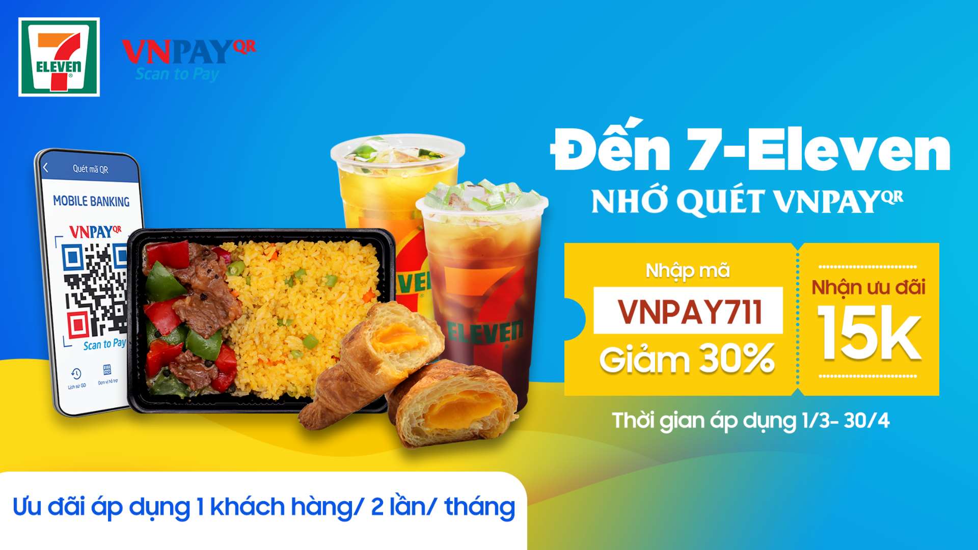 VNPAY-QR ưu ái khách hàng 7-Eleven với mã “VNPAY711”